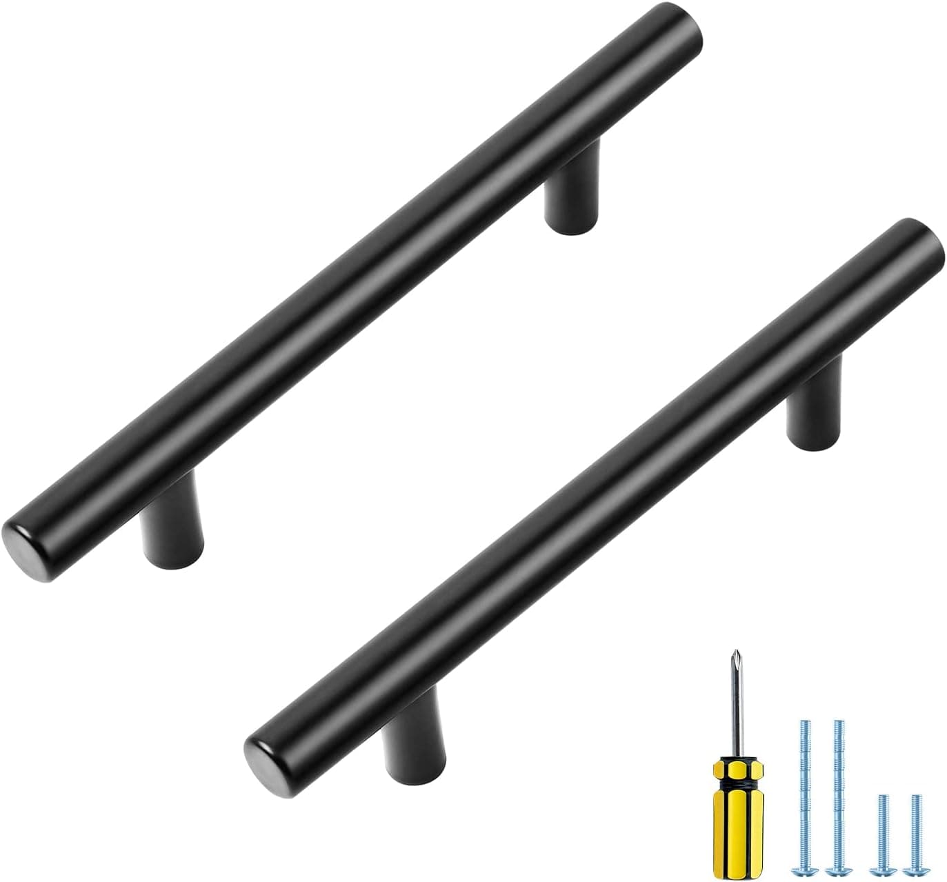 Ravinte 20 Pack 4 inch Black Cabinet Pulls Kitchen Cabinet Handles 6-3/8" Overall Length Matte Black Hardware for Cabinet