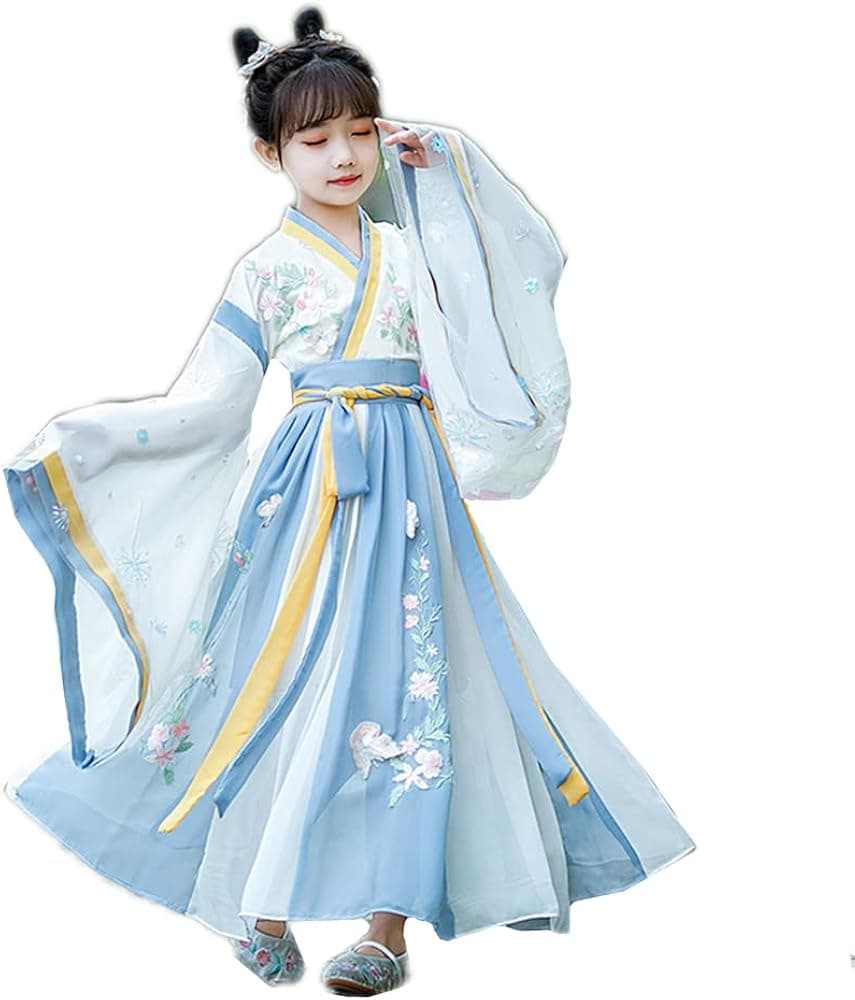 Girl's Hanfu Guzheng Served Ru Fairy Dresses Tang Suit Princess Dresses Chinese Style Dance Performance Costumes