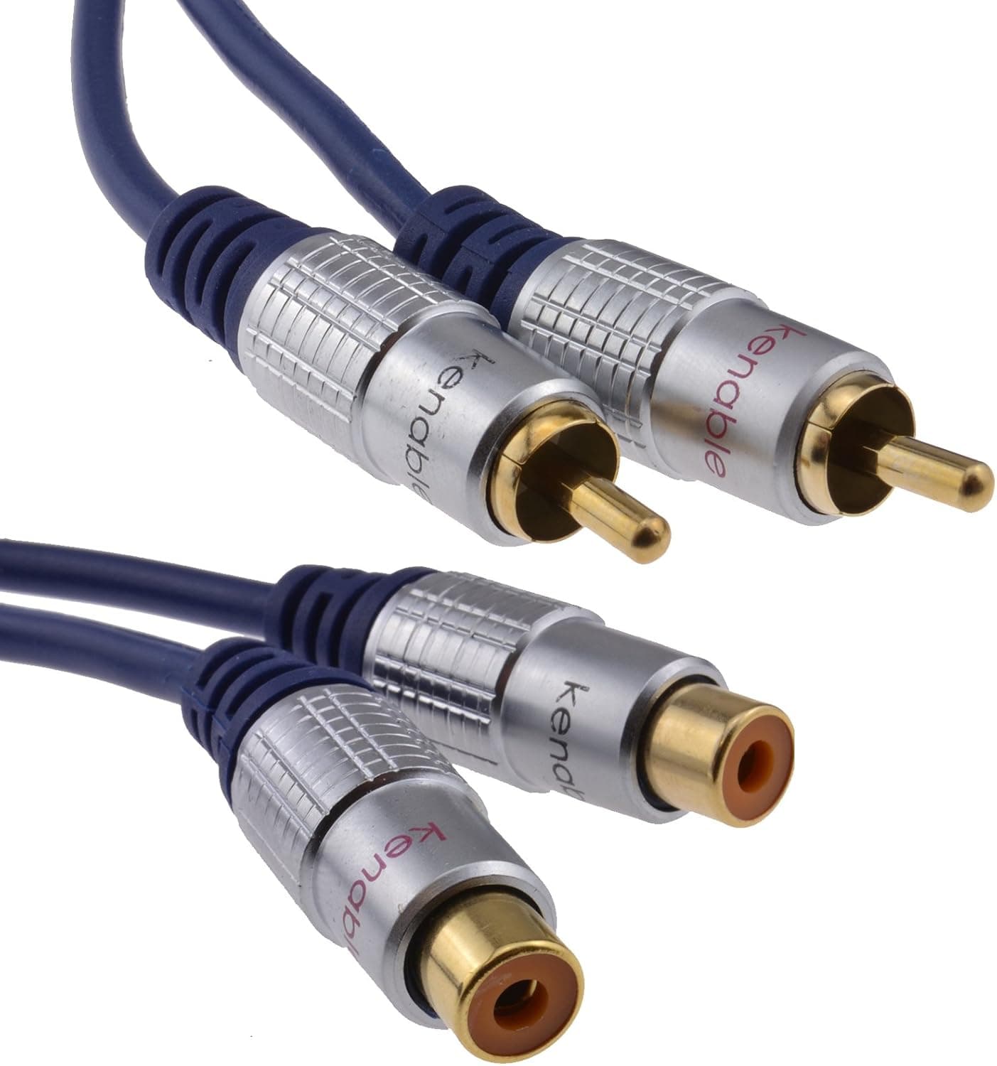kenable Pure OFC HQ 2 x RCA Phono Extension Plug to Socket Audio Cable Gold 3m (~10 feet)