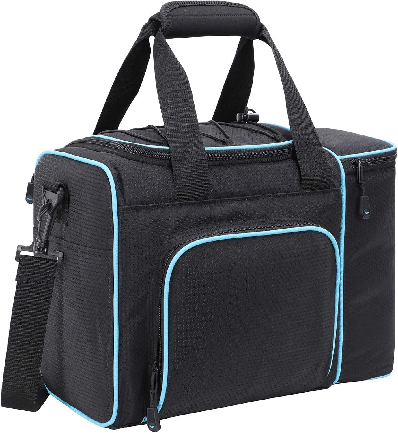 MIER Large Adult Lunch Bag for Men Women Insulated Soft Cooler for Picnic, Kayak, Beach, Grocery, Work, Travel, 2 Decks Cooler, Black Blue