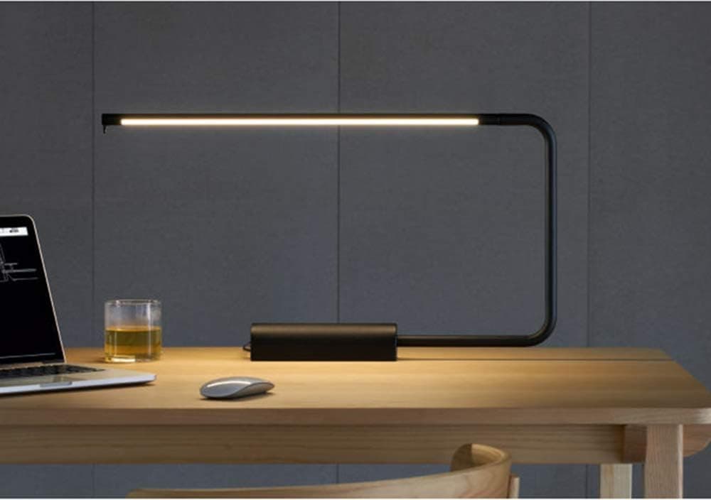 SplenSun Touch Control LED Modern Design Table Lamp,Black Iron Matte Finish Minimalist Style Bedside Desk Light,Endless Dimmable Lamp with USB Charging Port,Eye-Caring Brightness Adjustable Swing Pole
