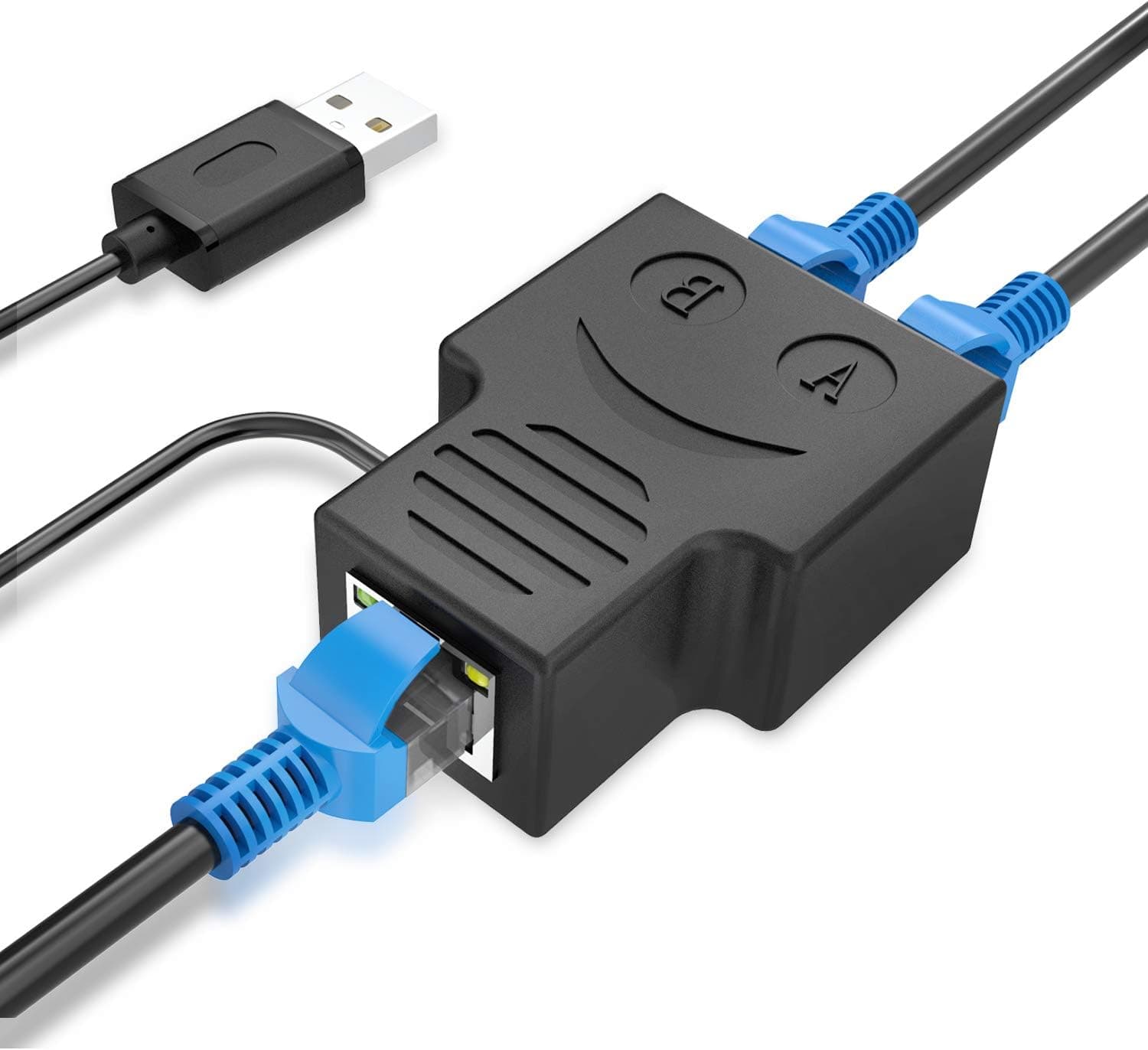 【Upgraded】 RJ45 Ethernet Splitter, ANDTOBO Internet Splitter 1 Male to 2 Female Adapter Suitable Super Cat5, Cat5e, Cat6, Cat7 LAN Ethernet Socket Connector Adapter
