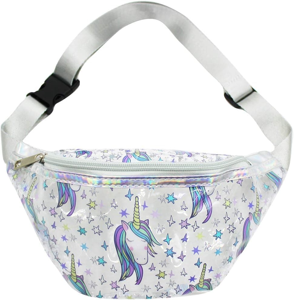 Clear Fanny Pack Waist Bag Cute Unicorn Festival Rave Bum Bags Travel Belt Bag for Women Girls