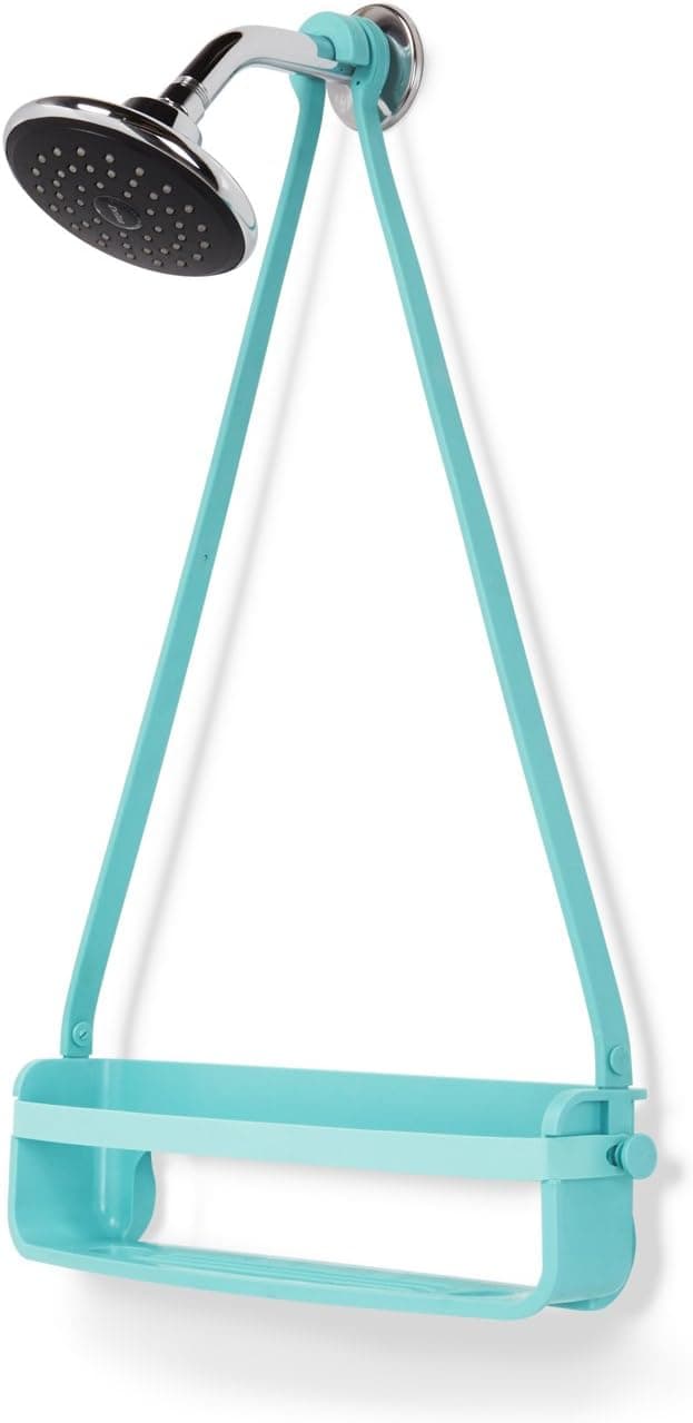 Umbra Flex Hanging Shower Caddy, Bathtub Shelf and Bathroom Organizer, Surf Blue
