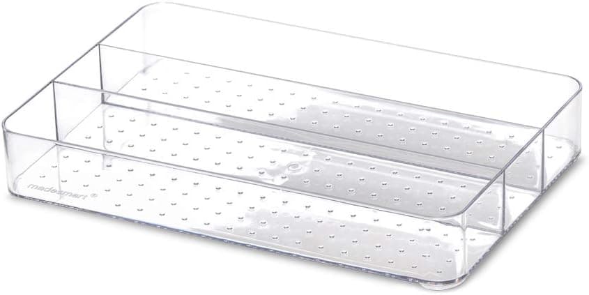 madesmart Tray Organizer - Stack Collection Stackable & BPA-Free, Medium, Clear (79201)