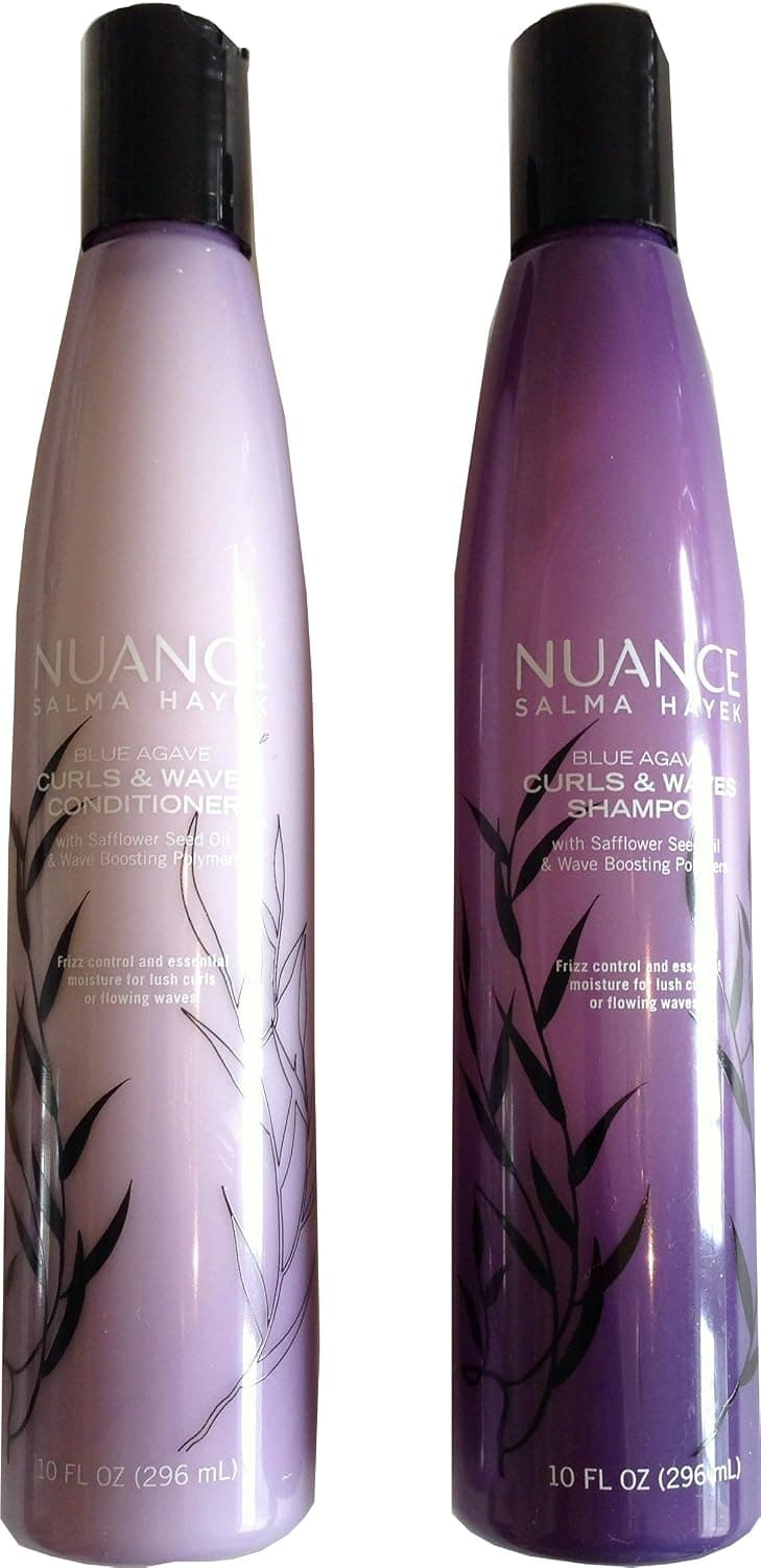 Nuance Salma Hayek Blue Agave Curls & Waves Hair Care Bundle: 10 fl oz Shampoo and Conditioner