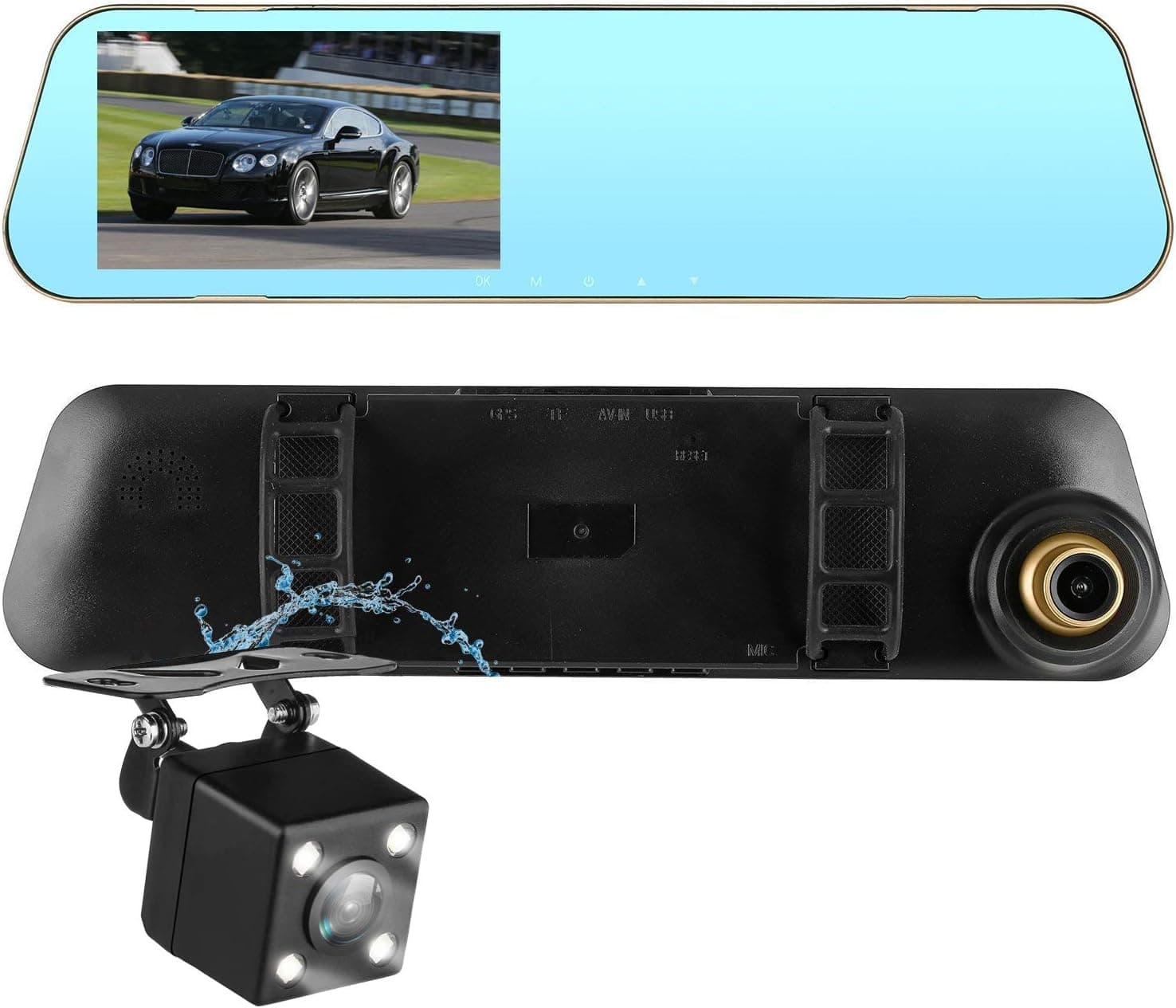 DohonesBest Dash Cam Dual Lens Rear View Mirror Car Backup Camera Front and Rear 1080P Full HD Video Recorder, Car DVR with G-Sensor Motion Detection Loop Recording Parking Mode 4.3”140° Wide View