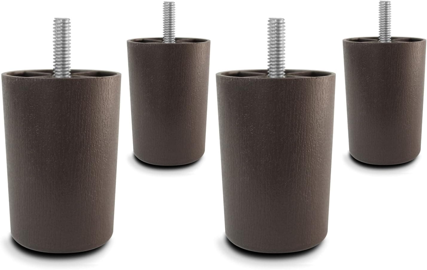 Choice Parts - 3 Inch Dark Walnut Plastic Tapered Sofa Legs, Set of 4