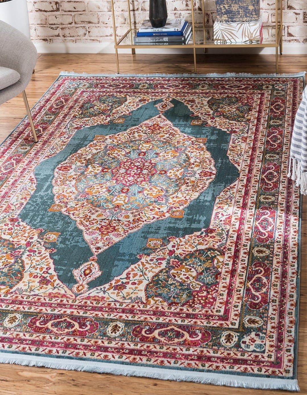 A2Z Rug Turquoise 8' 4 x 10' Feet St. Tropez Collection Traditional and Modern Area Rugs and Carpet