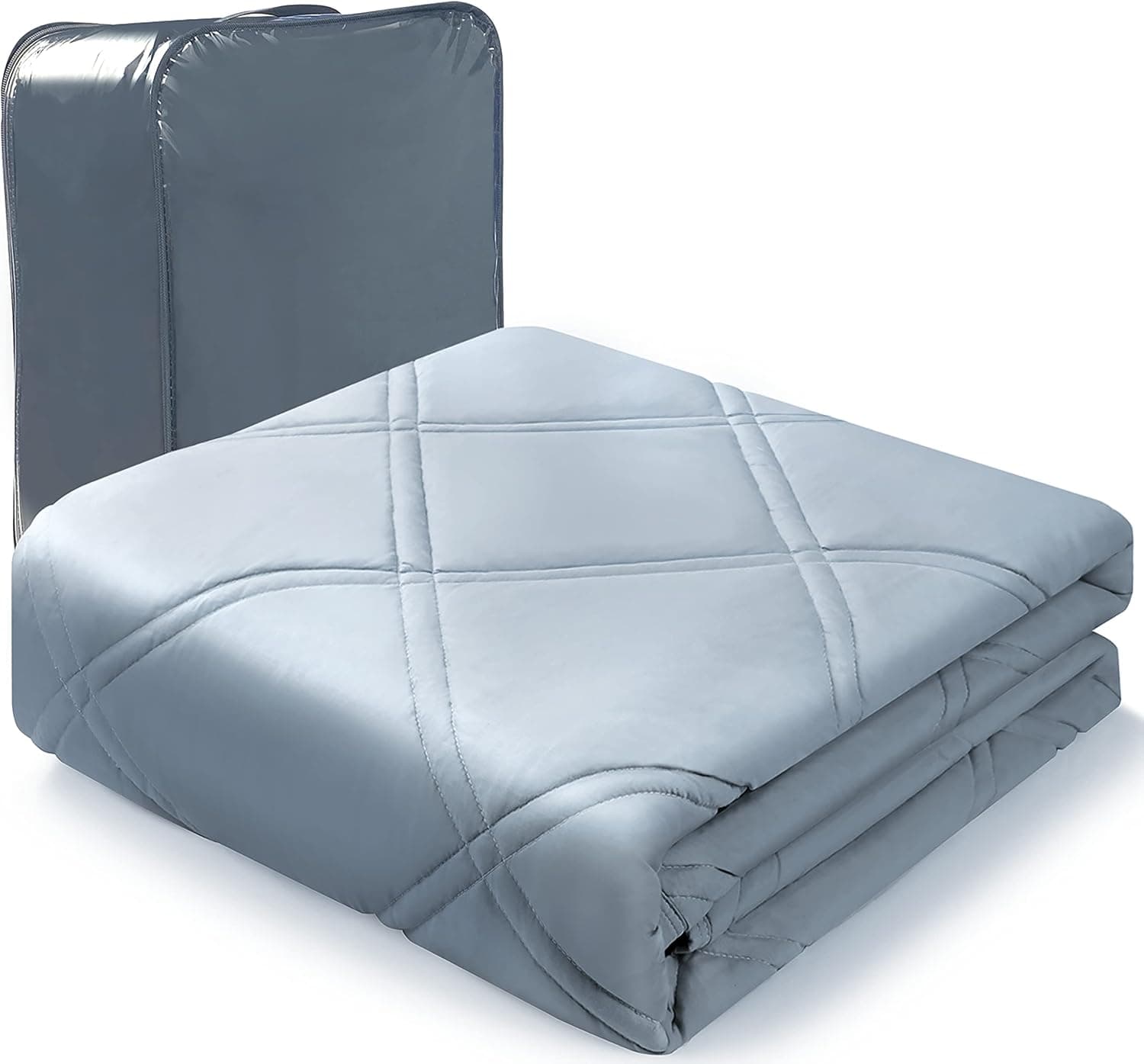 Winthome Adult Weighted Blanket with Duvet Cover Removable (51"x75" 13 lbs)| Soft Premium Glass Beads Heavy Blanket for Toddlers Individual 130-155lbs (Grey)