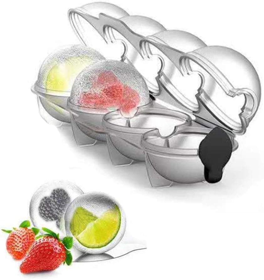 STZLY Ice Ball Mold Silicone-Ice-Cube-Tray - Easy Release Ice Ball Mold Reusable Ice Cube Maker -Food-Grade Silicone Ice Mold Tray, White