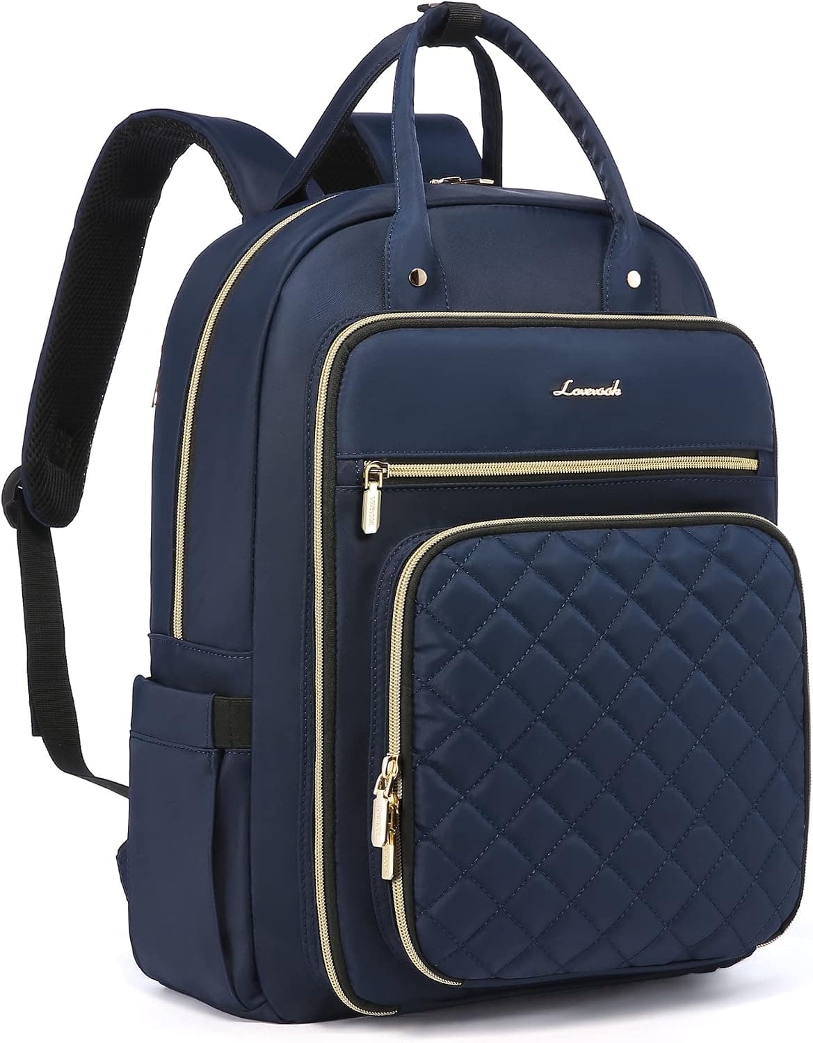 LOVEVOOK Laptop Backpack for Women, Work Travel Computer Backpack for Women Water Resistant, Quilted Teacher laptop Backpack Nurse Bag with USB Charging Port, Fits 15.6'' Laptop
