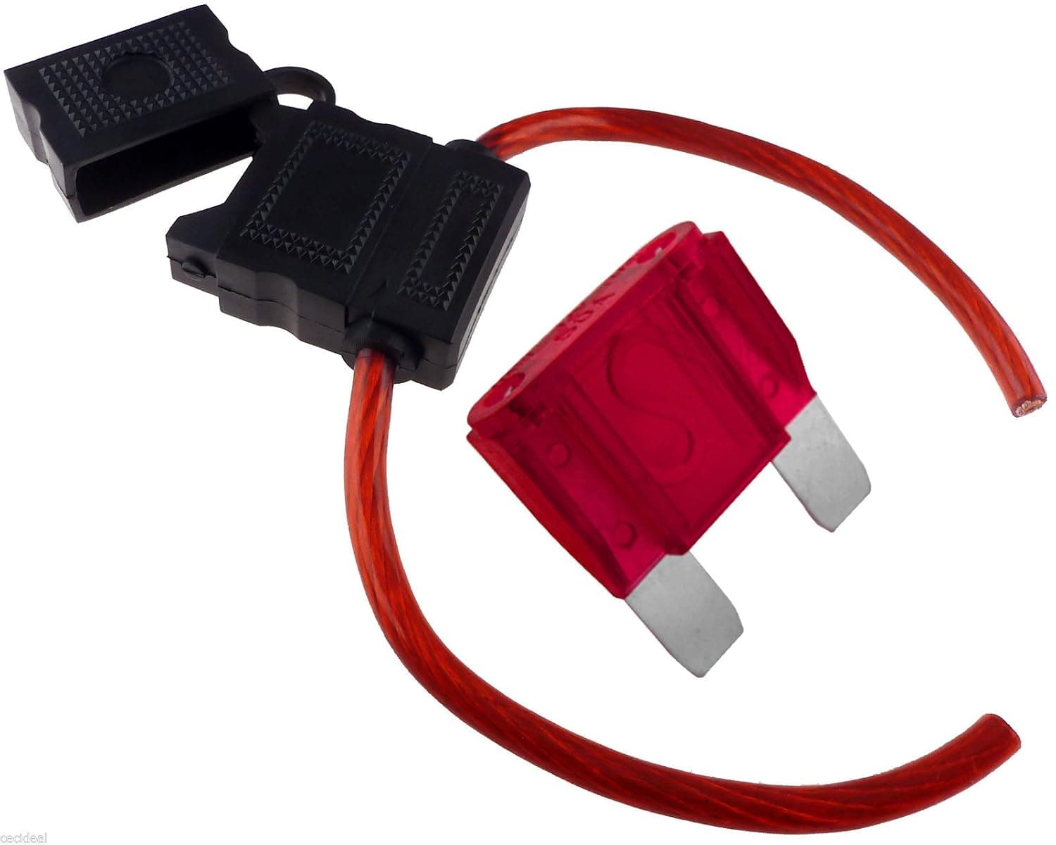 FYL 8 Gauge Inline Maxi Fuse Holder with 50 AMP Fuse with Cover New