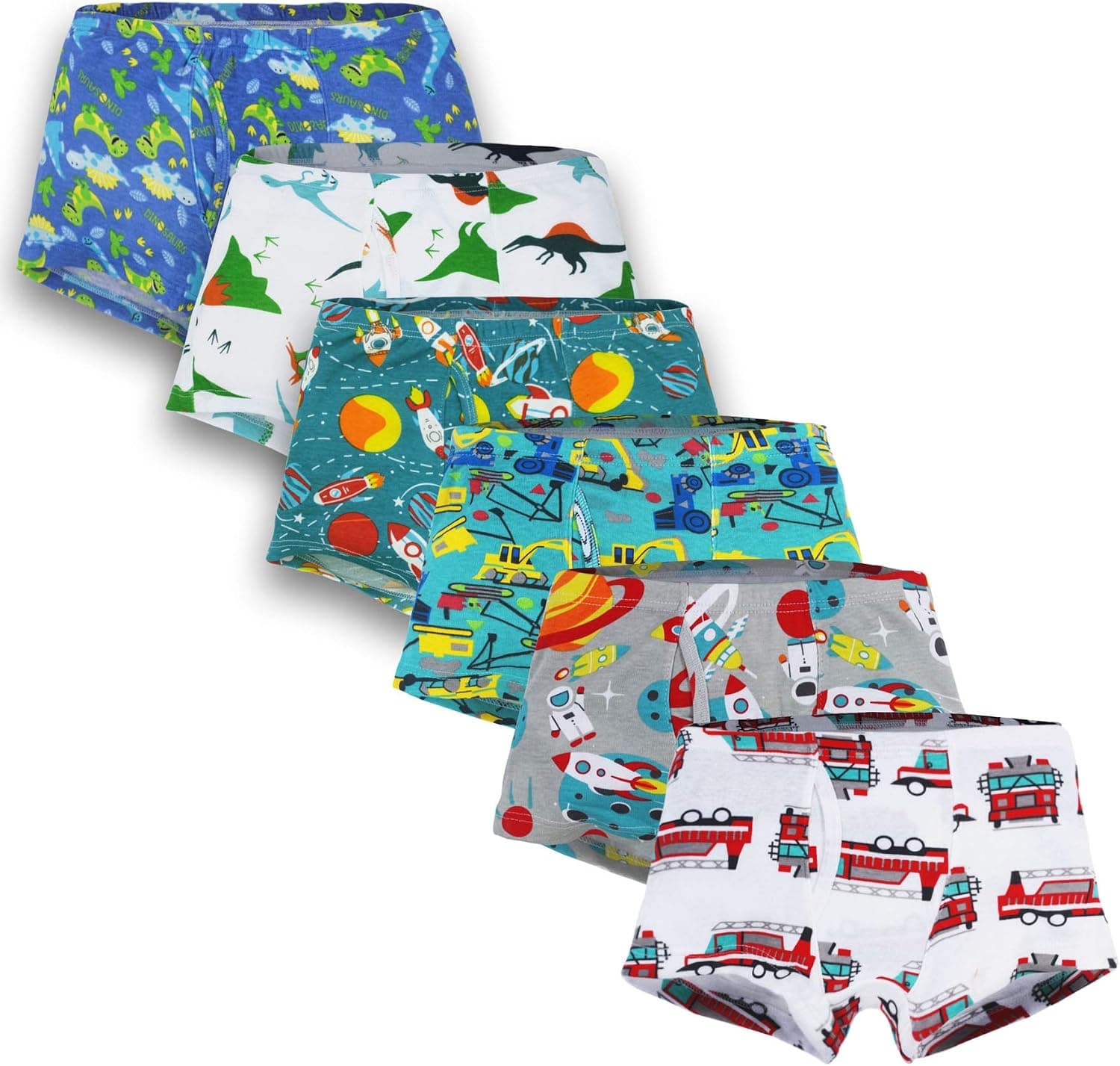 ZEBZOO Boys Underwear 100% Cotton Kids Toddler Baby Soft Hipster Briefs Boxer Briefs for 3-8 Years