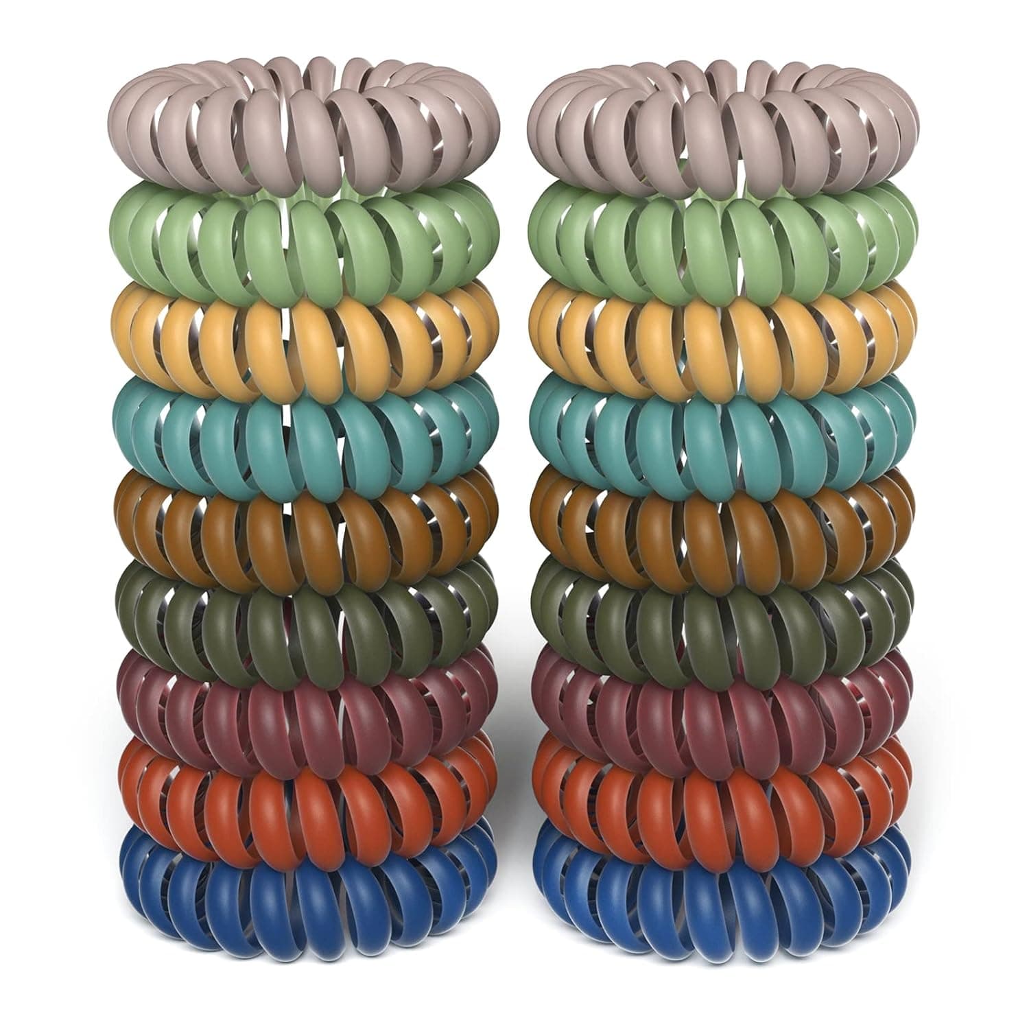 18 Pack Hair Elastics, No Crease Spiral Hair Ties Hair Bands Matte Color Waterproof Phone Cord Hair Scrunchies Hair Coils Accessories for Women Girls