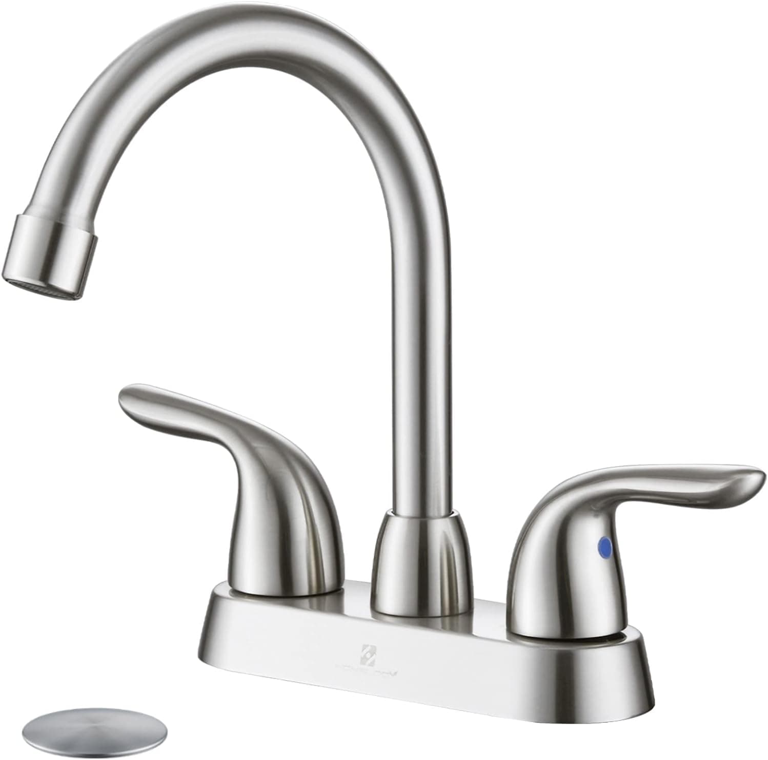 Bathroom Faucet 3 Hole, 4-Inch Bathroom Faucets, 2-Handle Bathroom Sink Faucet, Brushed Nickel Bathroom Faucet, Lead-Free Faucet for Bathroom Sink, RV Bathroom Faucet