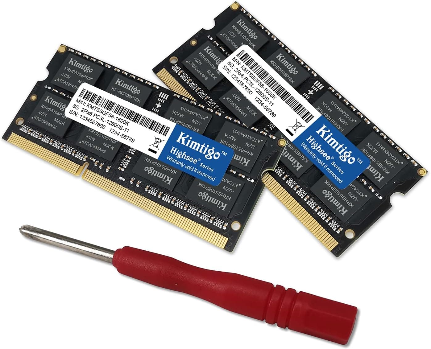 Kimtigo DDR3 16GB(2x8GB) Laptop Ram 1600MHz PC3-12800 Unbuffered SODIMM Notebook Computer Memory 204Pin 1.35V