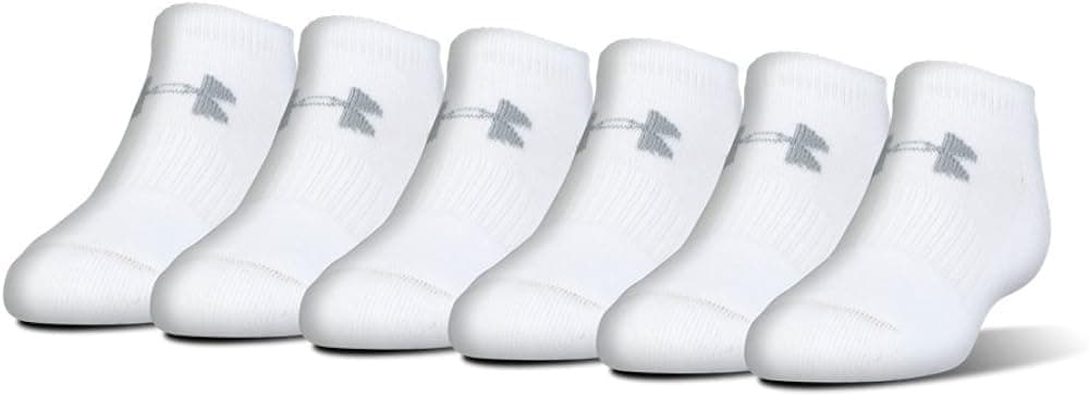 Under Armour UA Charged Cotton 2.0 Quarter - 6-Pack YLG White