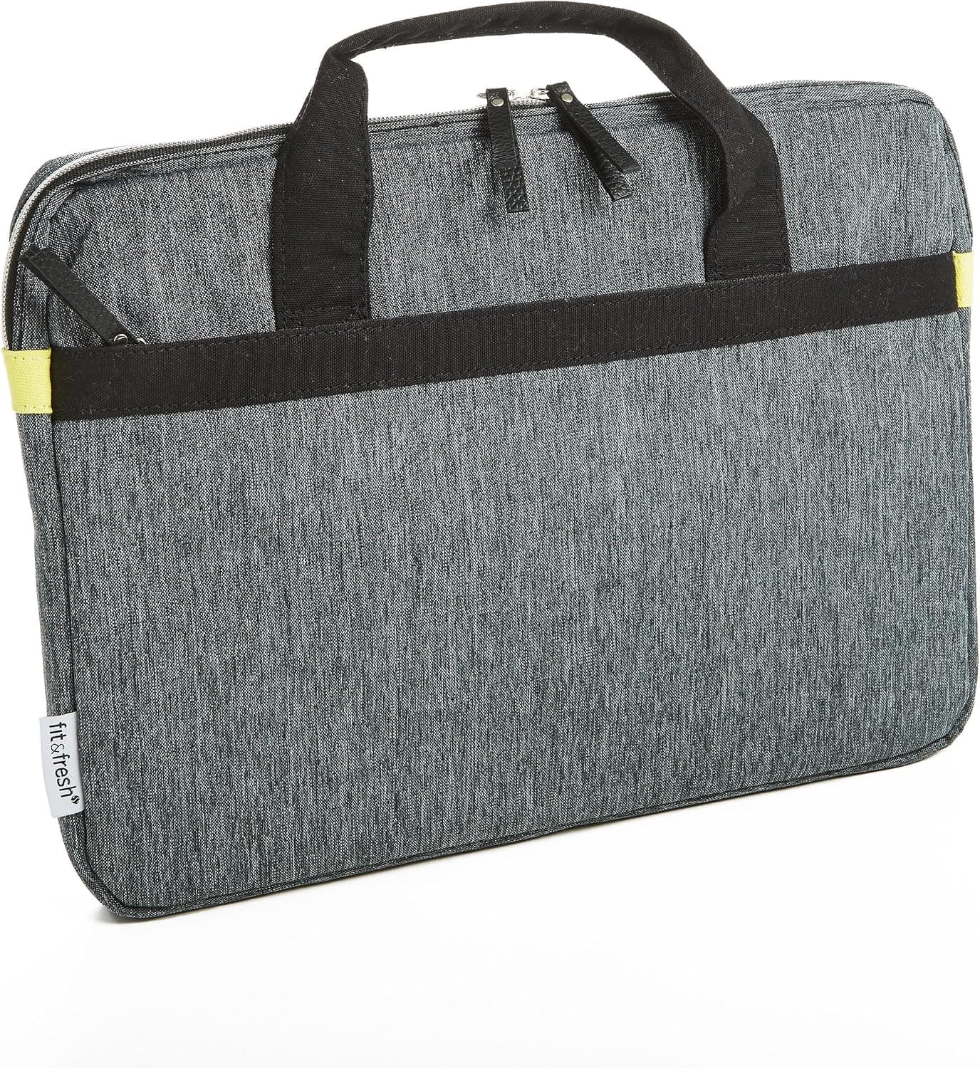 Fit & Fresh Protective Laptop Bag with Handles & Zippered Storage Pocket, fits Apple/Microsoft/Acer/Samsung/Google/Lenovo with up to 15.6" Displays, Space Dyed, Gray