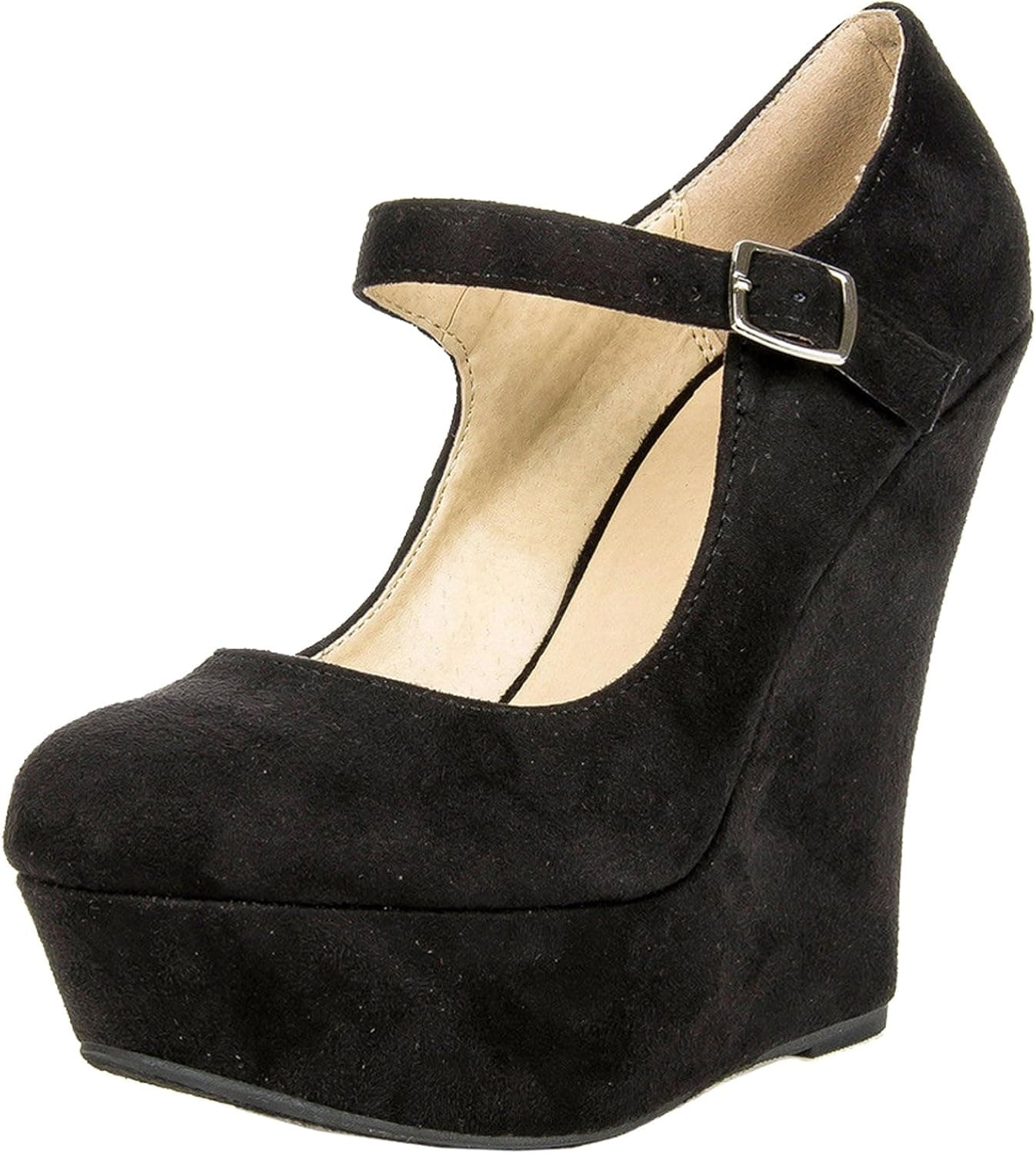 Delicious KAYLA Basic Platform Wedge Heel Mary Jane Pump 11