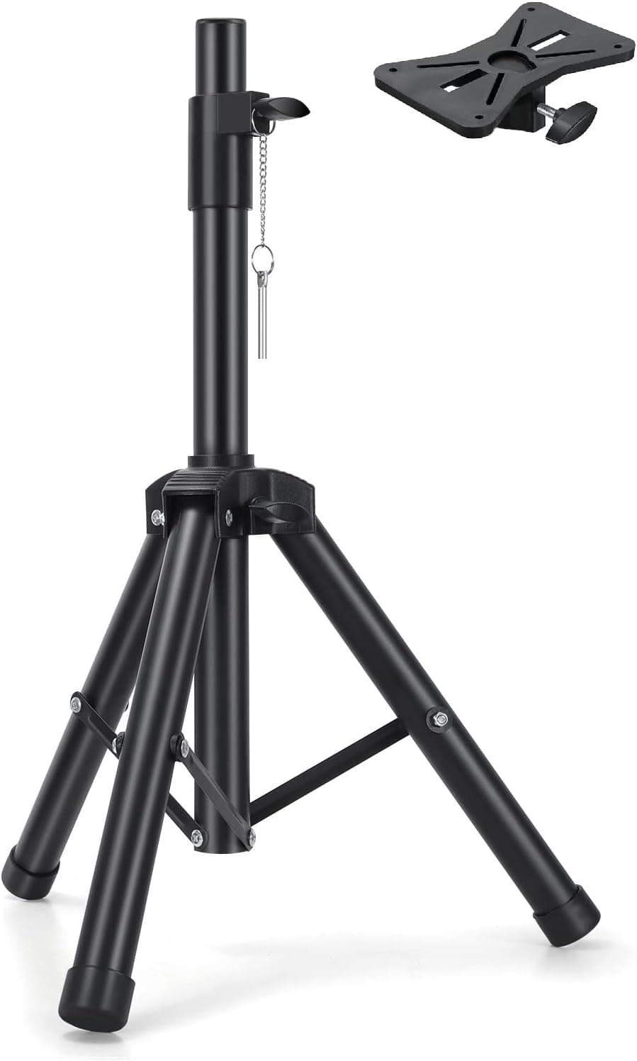 YARSOR Heavy Duty Adjustable PA DJ Speaker Stands Universal Tripod Stand - 30" to 44"-Steel, Black