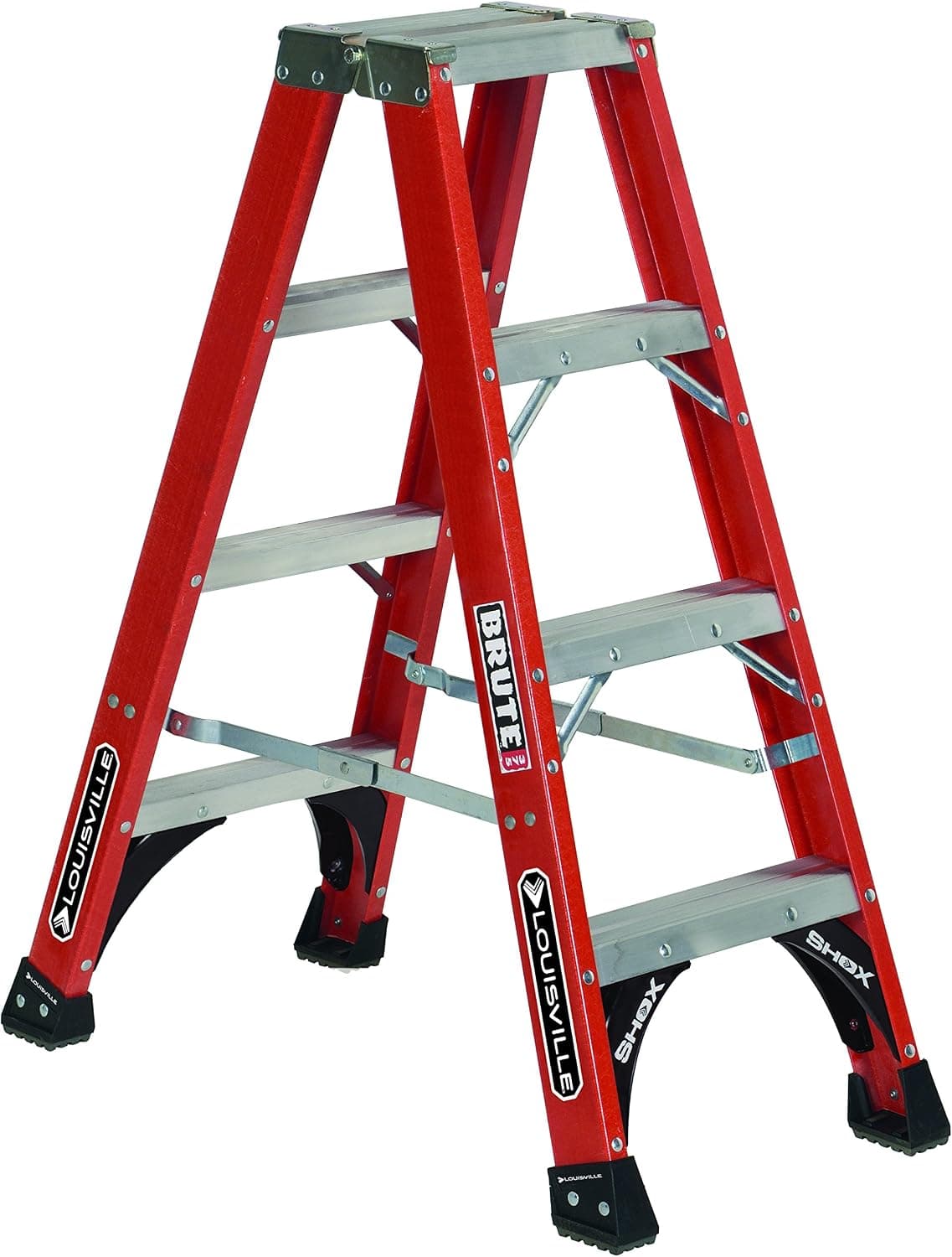 Louisville Ladder 4-Feet Fiberglass Twin Front Ladder, 375-Pound Load Capacity, FM1404HD