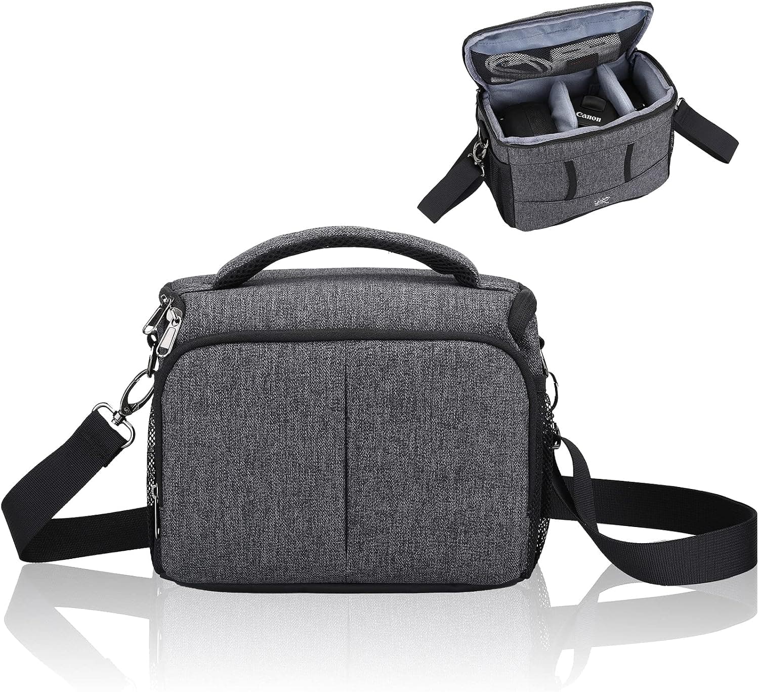 BAIGIO Camera Bag Padded Shoulder Messenger Bag Crossbody Bag Camera Case Sling Bag with Rain Cover for Nikon, Canon, Sony,SLR DSLR Lenses