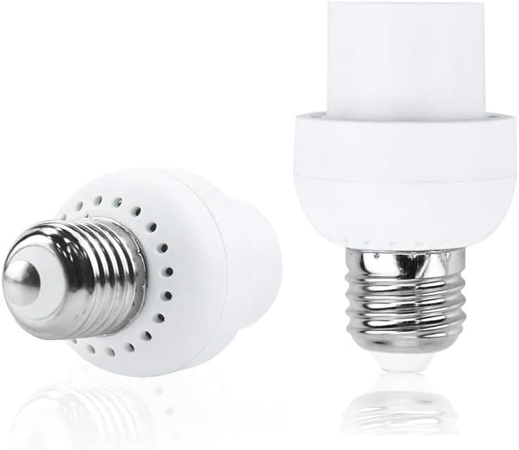 Luxvista E26 Voice Activated Socket, Medium Base Light Socket, Voice Control Switch Lamp Base, E26 to E26 Lamp Socket 2-Pack for Stairs Garage Front Door