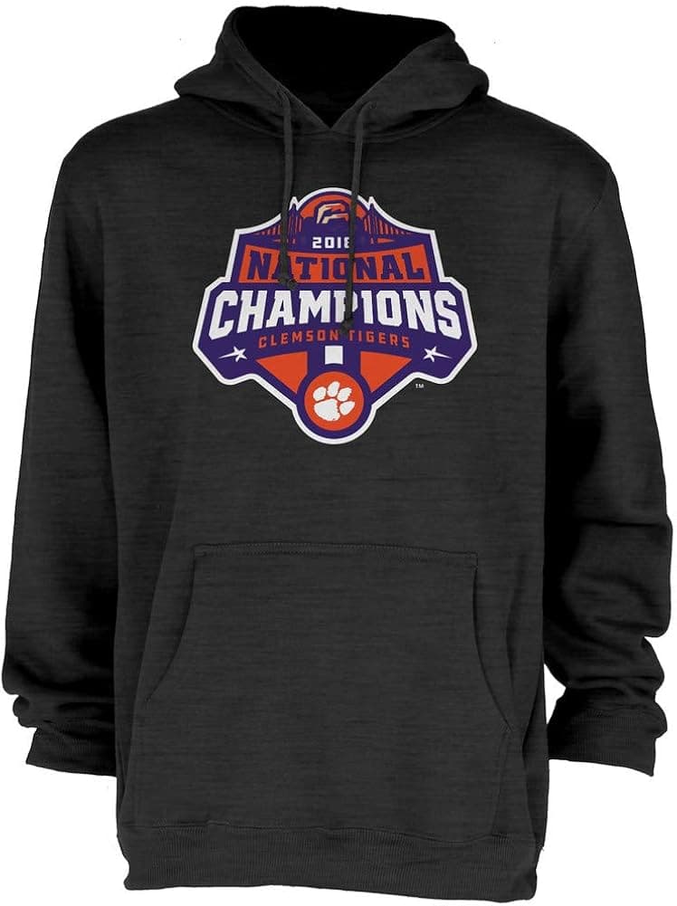 Elite Fan Shop Clemson Tigers National Champs Hooded Sweatshirt 2018-2019 Charcoal Icon