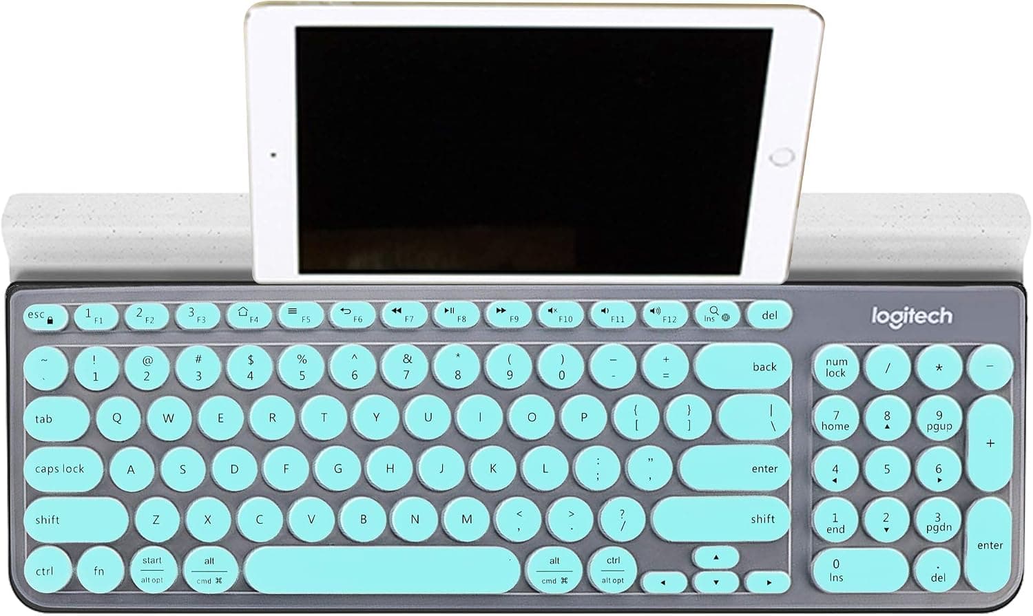 Lapogy Keyboard Cover Skin for Logitech K780,Logitech K780 Accessories, Ultra Thin Silicone Keyboard Protector Skin,Mint…