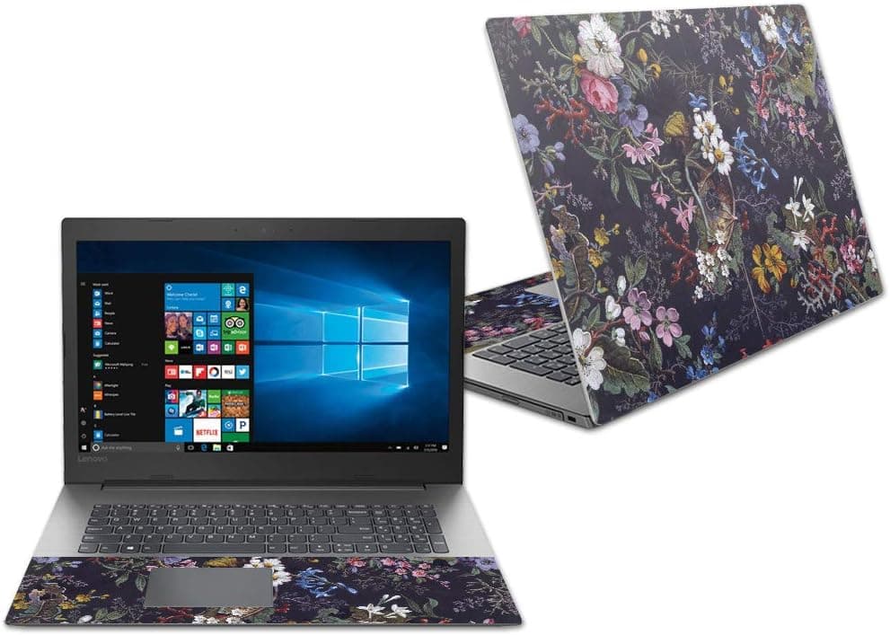 MightySkins Skin Compatible with Lenovo Ideapad 330 17" (2018) - Midnight Blossom | Protective, Durable, and Unique Vinyl Decal wrap Cover | Easy to Apply, Remove, and Change Styles | Made in The USA