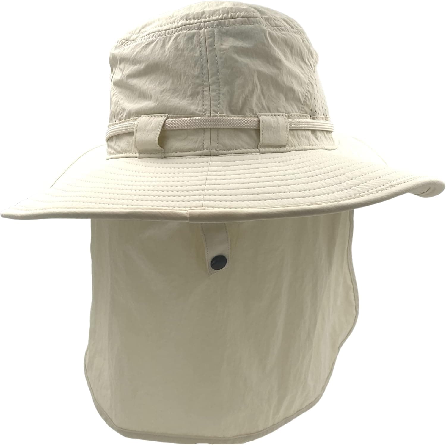 KANUT SPORTS Jemez Wide Brim Boonie Sun Hat - Tuckable Neck Drape, Moisture Wicking, Floatable, Packable UV Protection UPF50+, for Fishing, Camping, Hunting, Hiking, for Men and Women (Natural Beige)