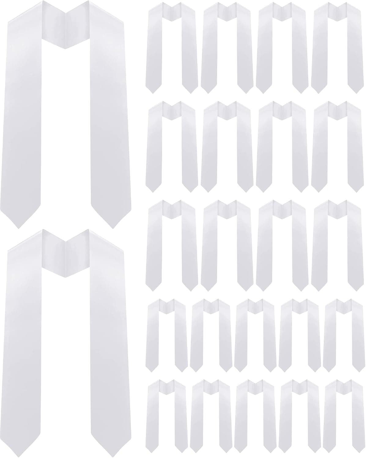 Hoteam 24 Pack Unisex Adult Plain Graduation Stoles, Class Of 2022 Graduation Sash for Graduation Ceremony, 60 Inch