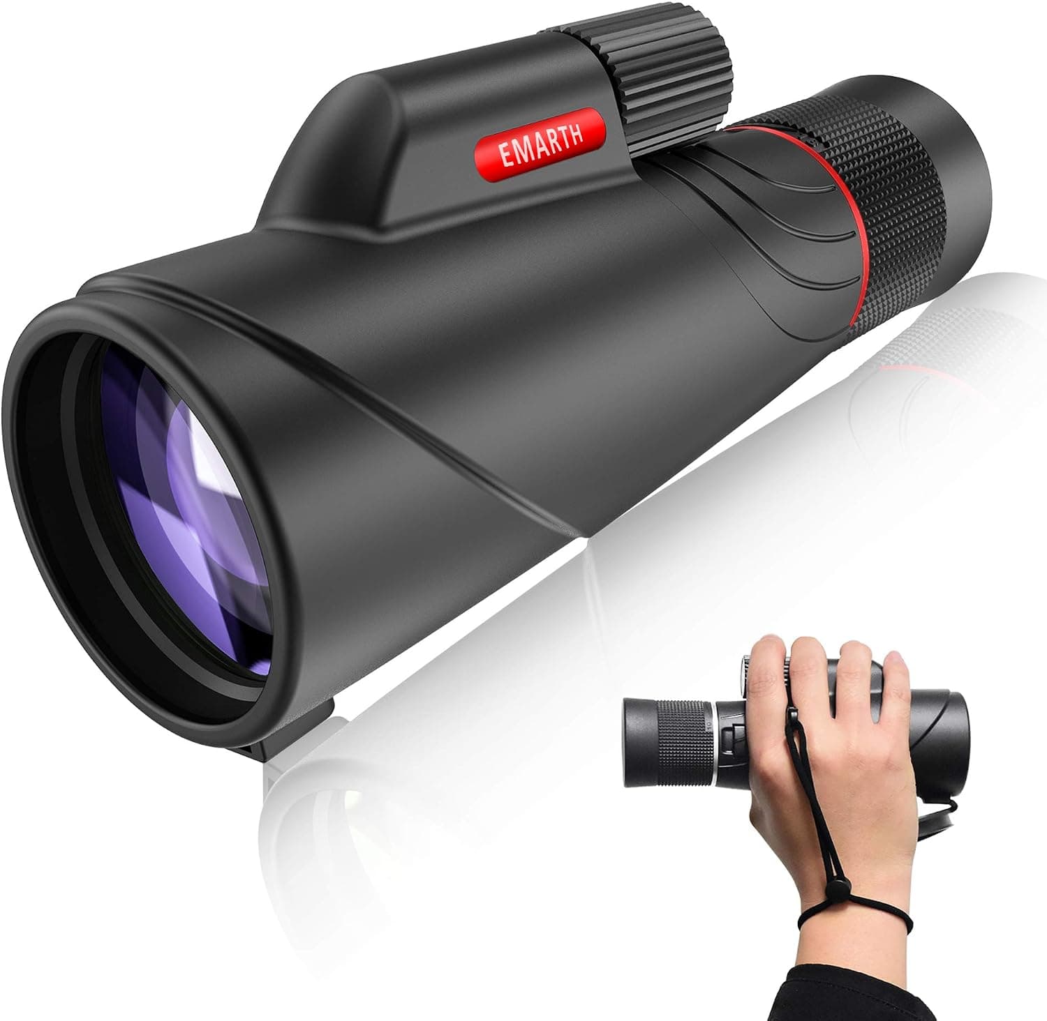 Emarth 10-20X50 Monocular for Adults High Powered, Gifts for Men,BAK4 Prism Waterproof & Anti-Fog Mini Zoom Telescope, Portable HD Monocular Telescope for Wildlife Bird Watching Hunting Traveling
