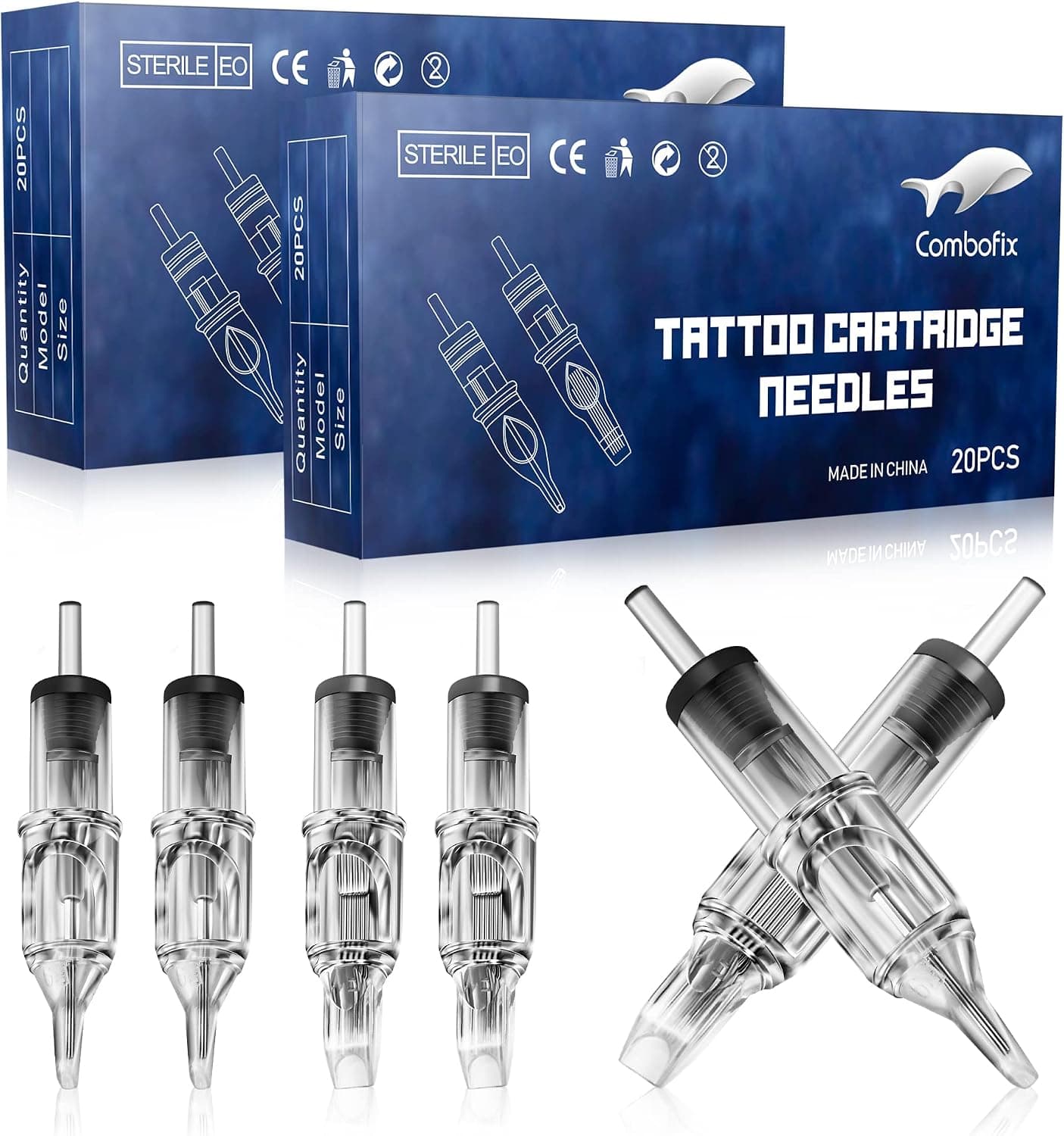 Tattoo Needles Cartridge - Combofix 40Pcs Mixed Disposable Tattoo Cartridge Needles Round Shader Mixed 3RL 5RL 7M1 9M1 for Tattooing Tattoo Machine Tattoo Kits Tattoo Supplies(40Pcs)