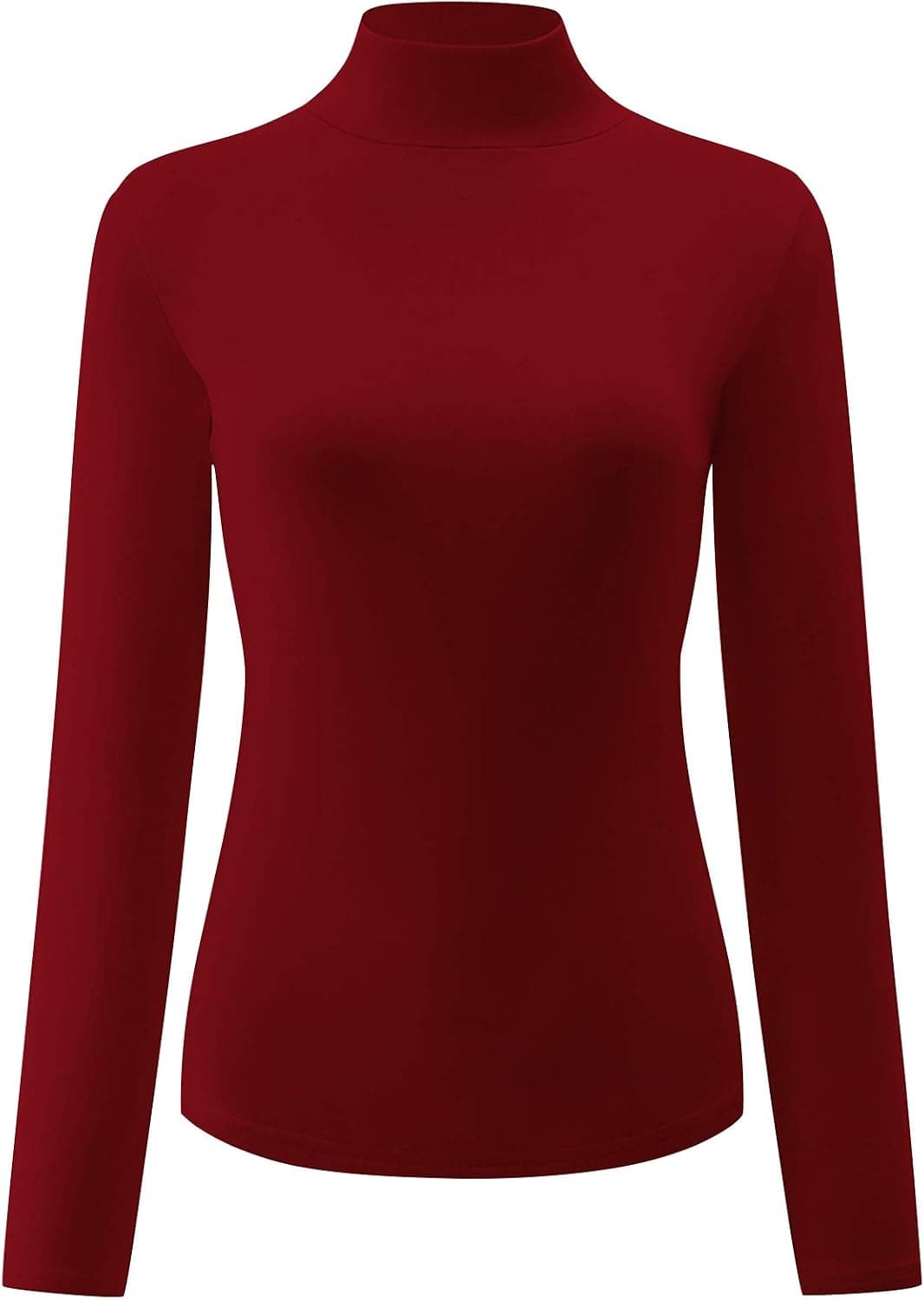 KLOTHO Women’s Slim Fitted Mock Turtleneck Tops Long Sleeve Lightweight Base Layer Shirts