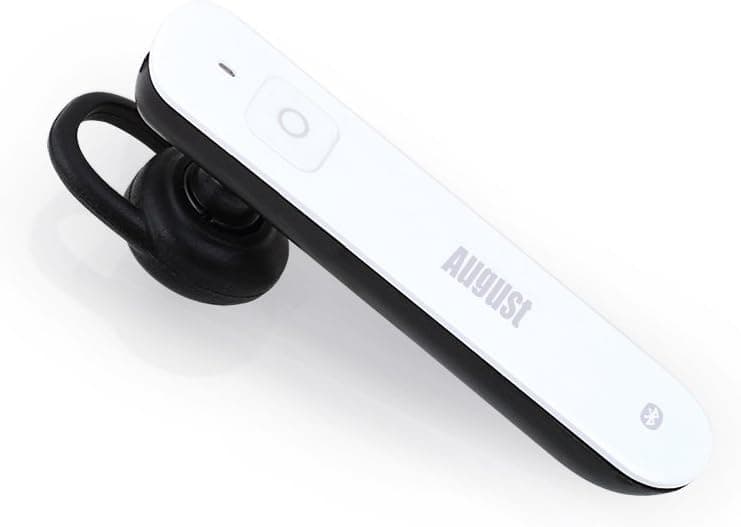 August EP620 - Bluetooth Headset with A2DP - Hands Free Speaker Phone with Media Playback (White)