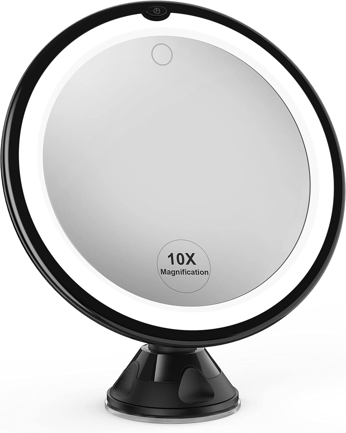 Vimdiff 10X Magnifying Mirror with Light, Makeup Mirror with Lights, Touch Control, 360 Degree Rotating Arm, and Powerful Locking Suction Cup, Lighted Makeup Mirror for Bathroom Vanity and Travel