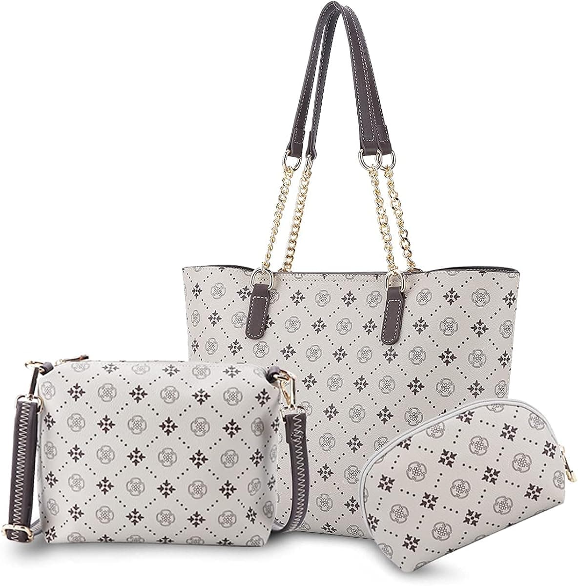 K.EYRE Tote Bags for Women Handbag Top Handle Satchel Wallet and Purse Set 3pcs for Work, School, Shopping, Dating…