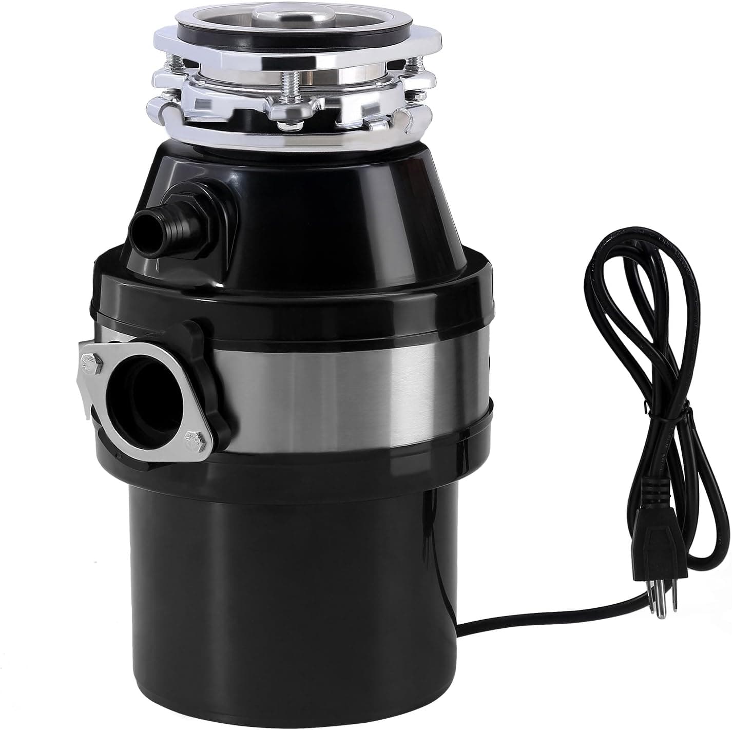 KUPPET Garbage Disposal, Garbage Disposal with 1/2 HP Household Food Waste Garbage Disposal Continuous Feed with Power Cord 3 Level of Grinding 2600 RPM (Black)