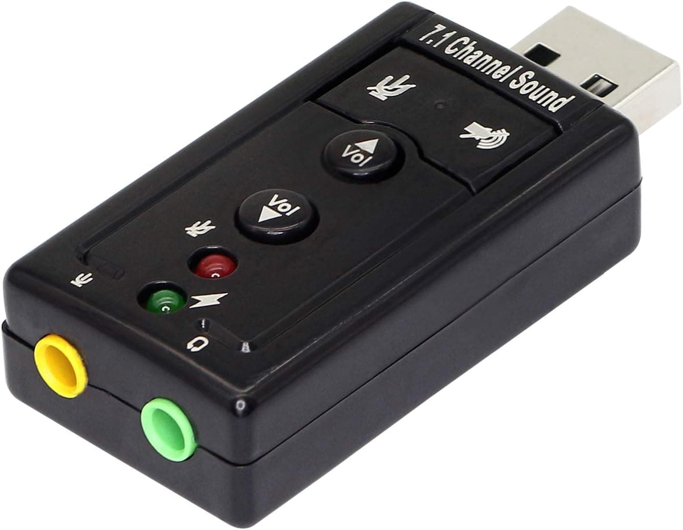USB Sound Card,with 3.5mm Headphone and Microphone Jack USB 2.0 Virtual 7.1 External Stereo Sound Card Audio Adapter for Windows,PC,Linux,Laptop,Desktops