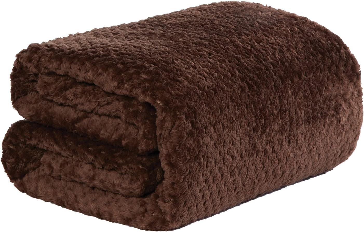 Dreamscene Luxury Waffle Mink Soft Warm Throw Size Sofa Bed Blanket - 50" x 60" - Chocolate Brown