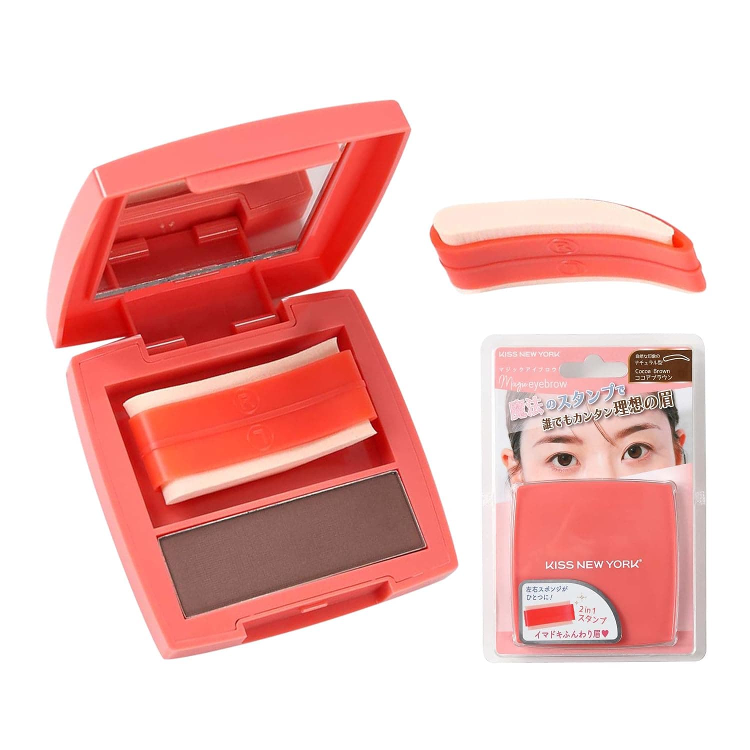 Kiss New York Magic Eyebrow Stamp Eyebrow Powder (Natural, Cocoa Brown)