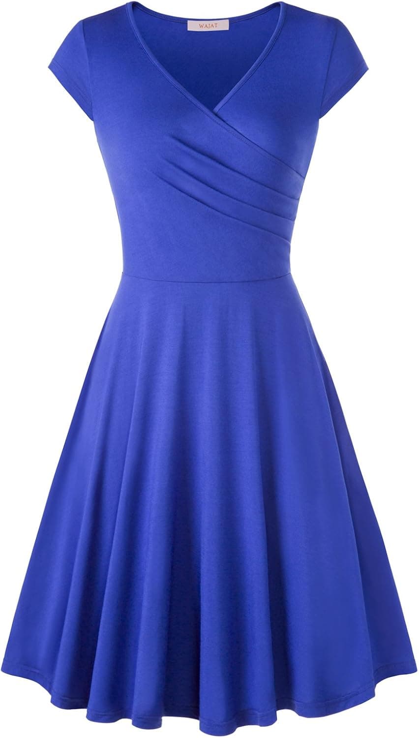 WAJAT Women's Wrap Dress Elegant Vintage A Line Dress