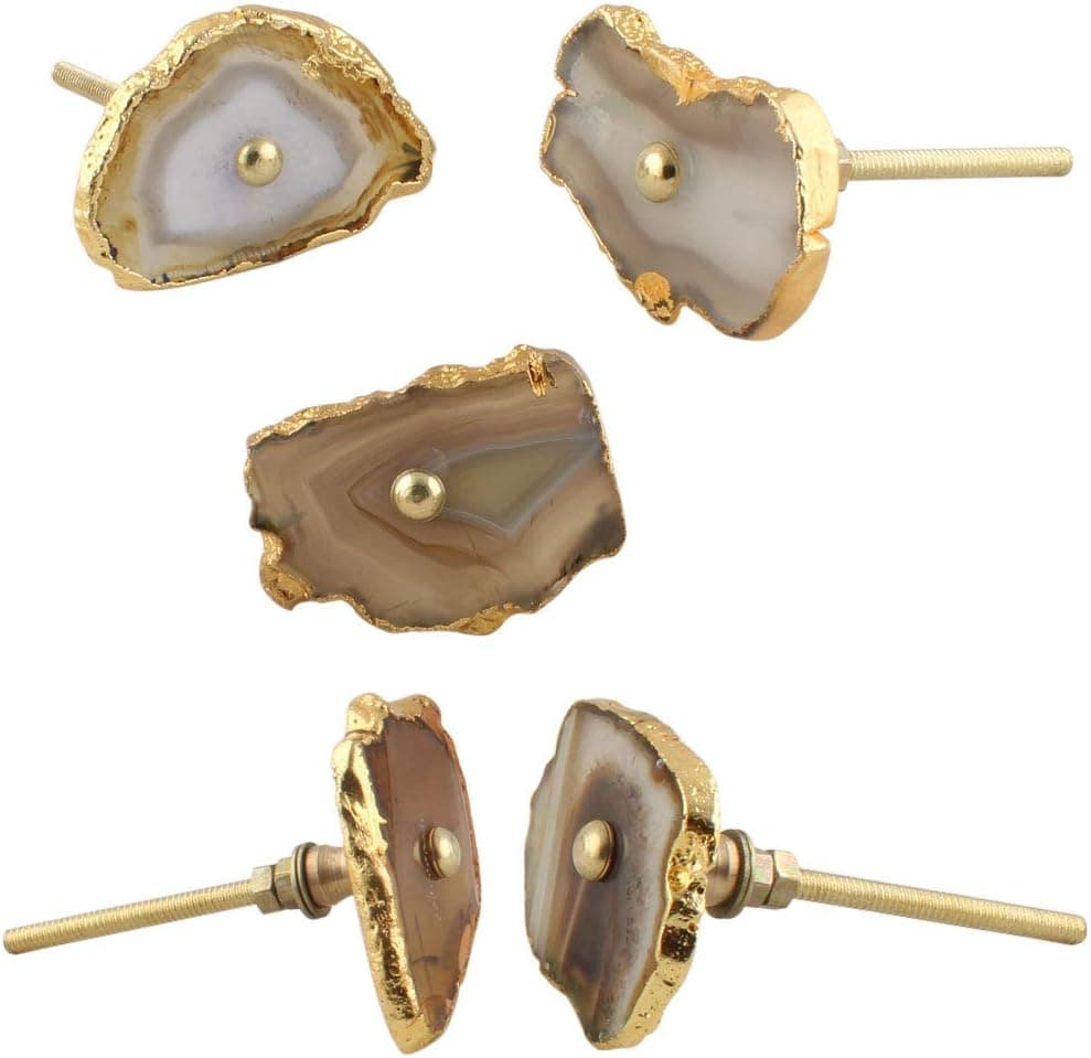 IndianShelf 2 Piece Dresser Knobs Handmade Vintage Brown Cabinets Knobs Antique Stone Drawer Pulls Natural Cabinet Knobs
