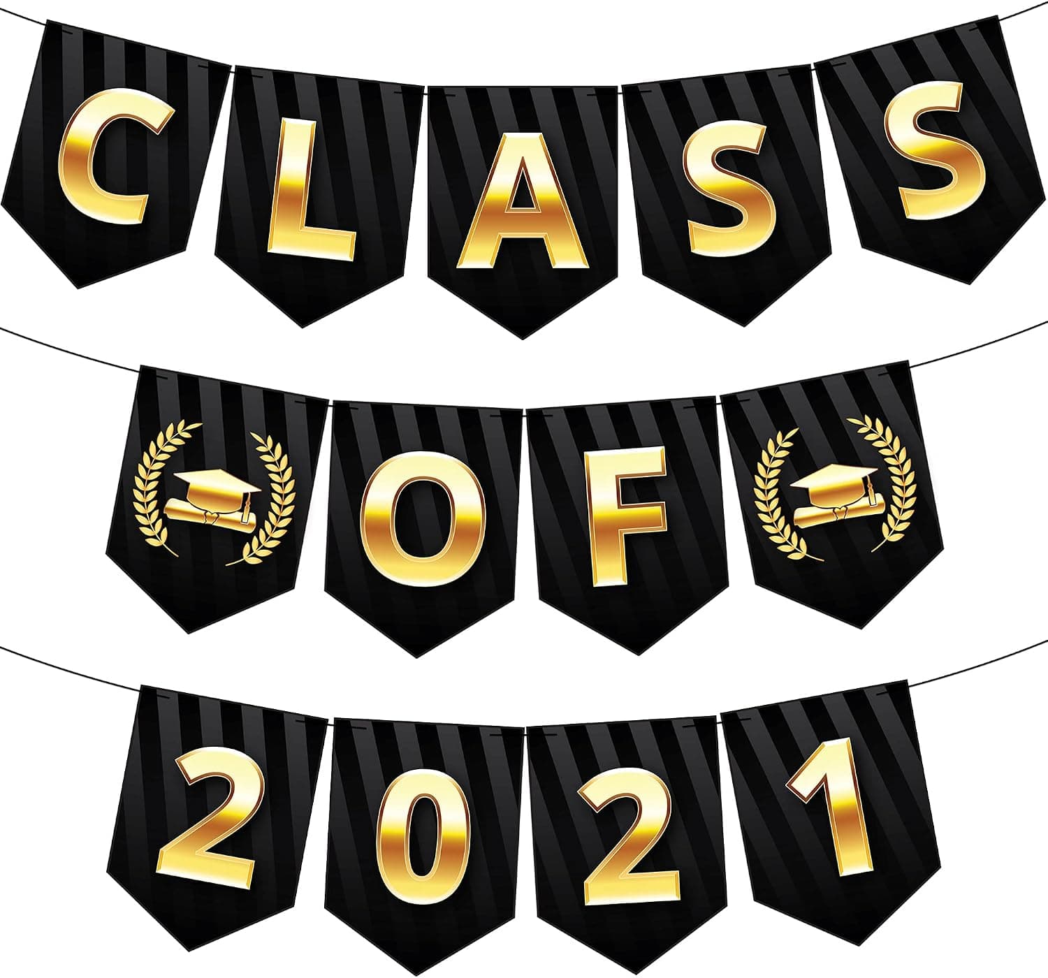 Large Class of 2021 Banner for Graduation Decor - No DIY, 10 Feet | Graduation Banner 2021 | Black and Gold Graduation Decorations 2021 | Congrats Grad Class of 2021 Decorations, Grad Party Supplies