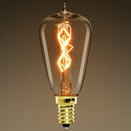 25W ST38 Edison Style Antique Light Bulb Candelabra Base Z-Shape Filament Clear