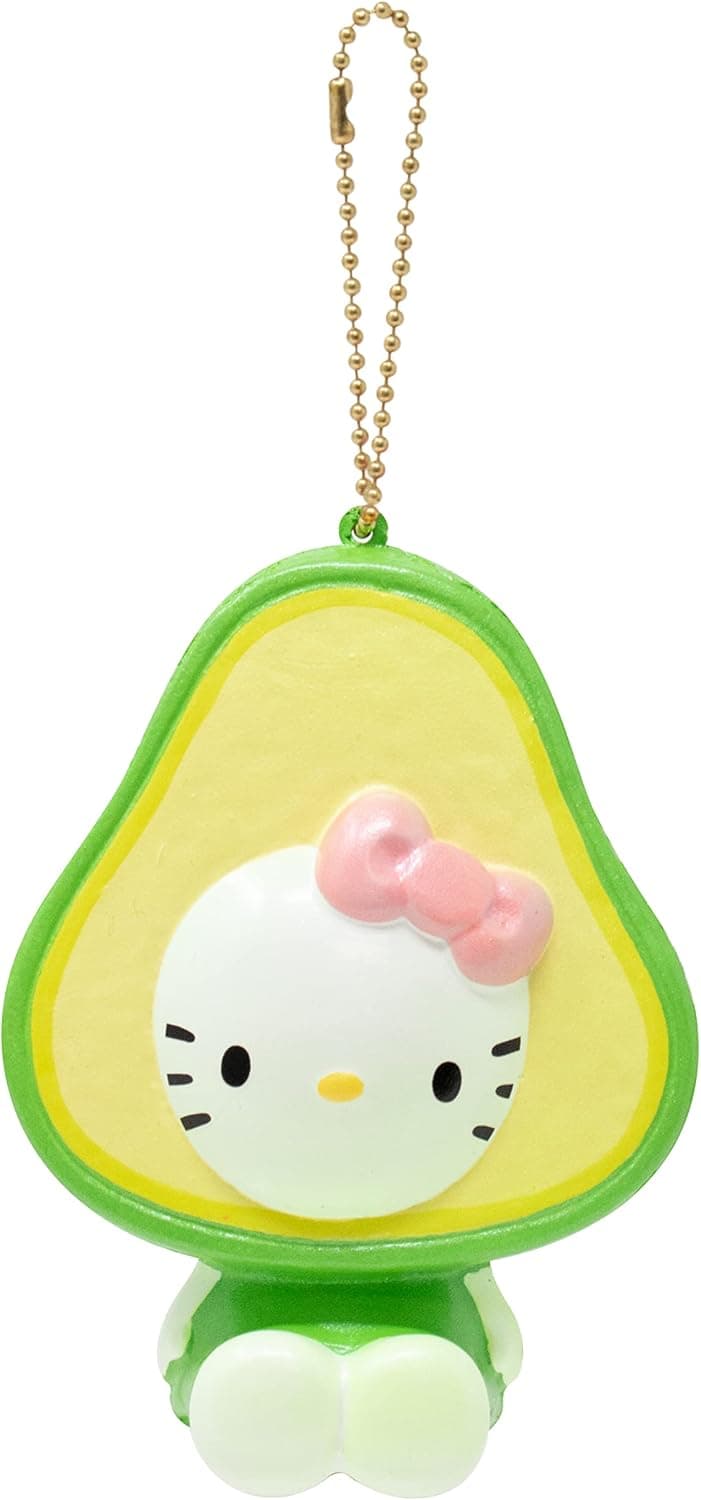 Sanrio Hello Kitty Fruit and Veggie Slow Rising Cute Squishy Toy Keychain Birthday Gifts, Party Favors, Stress Balls for Kids, Boys, Girls - Avocado