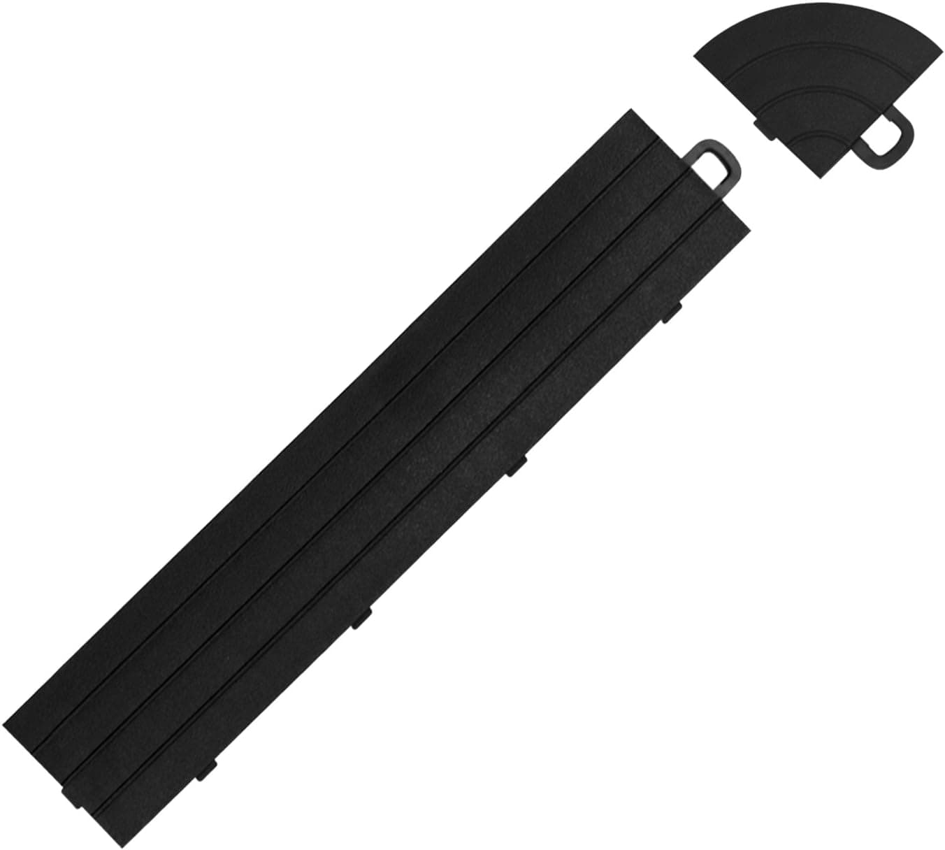 BlockTile R0US4212 Interlocking Ramp Edges Without Loop, Black, 14-Pack