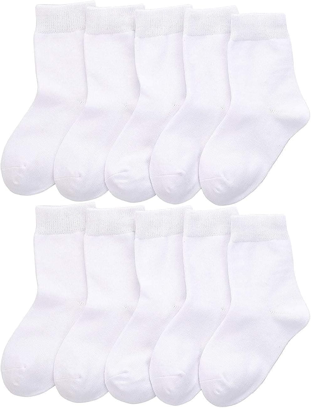 CHUNG Toddler Boys Girls 10/12 Pairs Athletic Cotton Basic Crew Socks Autumn School Uniform Casual Sports